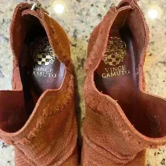 Vince Camuto Perforated Suede Ankle Booties - Picture 2 of 7